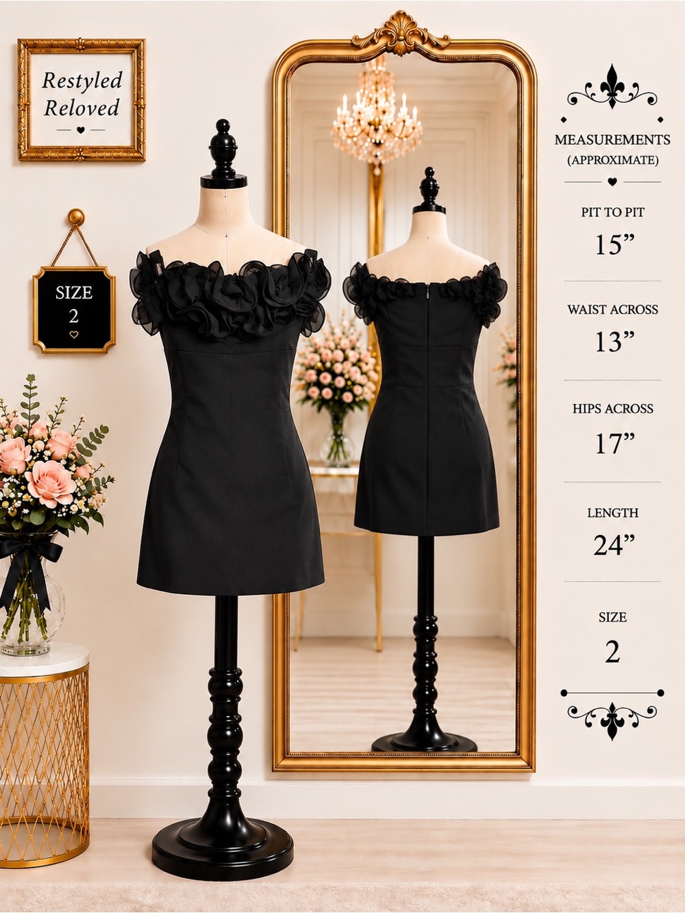 Sam Edelman Organza Ruffle Strapless Mini Dress – Black – Size 2 – NWT
